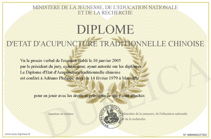 diplome universitaire acupuncture